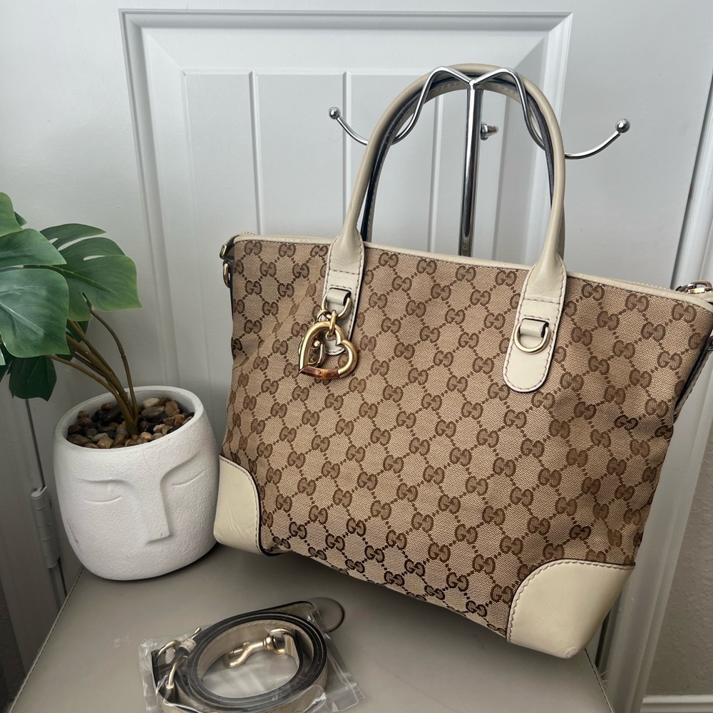 Gucci Brown and Cream Women's Tote Bag